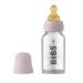 BIBS Baby Glass Bottle. Anti-colic. Round Natural Rubber Latex Nipple. Supports Natural Breastfeeding 110 ml Dusky Lilac Dusky Lilac Complete Set - 110 ml