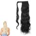 prinfantasy Long Ponytail Extensions Natural Look Heat Resistant Wavy Hairpiece Ponytails Wrap Pony Wig with Magic Paste for Women Girl MW122 GBMW122 24 inch