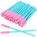 100 Pcs Silicone Mascara Wands Disposable Eyelash Brushes for Extensions Lash Applicators Makeup Tool Kit (Blue Handle/Pink Brush Head)