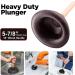 Heavy Duty Toilet Plunger - Strong Suction Force Cup Rubber with 18 Wooden Handle - Buy Online on GoSupps.com
