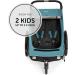 Hauck Dryk Duo 2in1 Bike Trailer for Kids | Double Bicycle Trailer & Pushchair | XL Storage | Petrol Color - Buy Online on GoSupps.com