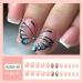 French Tip Press on Nails - Short Square Press On Nails with Nail Tips White edged French Blue Sparkling Butterfly Fake Nails press on nails Acrylic False Nails Cute Artificial Nails - Buy Online on GoSupps.com