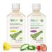 AloeCure Organic Aloe Vera Juice - 2 Bottle Sample Pack - Lemon and Grape Flavor - 2x500ml