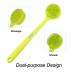 Silicone Shower Brush with Long Handle - Soft Body Scrubber for Massage - Blue/Green - Buy Online on GoSupps.com
