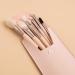 Travel Makeup Brush Set - 8PCS Mini Premium Synthetic Fiber | Foundation Blush Concealer Eyebrows Eye Shadow Lip Brush | Beige Pink with Storage Bag - Shop Internationally - Buy Online on GoSupps.com