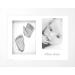 BabyRice Baby Casting Kit with White 12x9 Shadow Box Display Frame Silver Paint for Hand Foot Casts (White/White) White / White