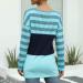 Bigfanshu in Women's Clothing Fashion O-Neck Stripe Splicing Long Sleeve Tie Sweater Casual Blouse Tops Blue - Buy Online on GoSupps.com