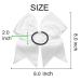 16 Pcs Large 8.0 Inches White Cheer Hair Bows Ponytail Holder Set - Hand-made Grosgrain Ribbon Hair Accessories for Teen Girls & College Sports - Buy Online on GoSupps.com