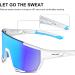 HAAYOT Polarized Cycling Baseball Sunglasses for Men and Women - 3 Interchangeable Lenses - White & Blue - Buy Online on GoSupps.com