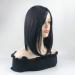 35cm Free Part Clip in Topper with Bangs - Jet Black Silk Base Head Forehead Wiglet - Buy Online on GoSupps.com