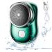 USB Mini Shaver Portable Electric Shaver Pocket Portable Electric Shave Mini Rechargeable Fabric Shaver Electric Shaver Pocket Size Waterproof Razor Wet and Dry (Green)