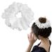 Lace Scrunchies Large White Hair Scrunchies Elastic Oversized Scrunchie Bobbles Ponytail Holders for Thick Hair for Ladies Girls(white size:4.72inch) 4.72inch white