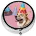 French Bulldog Print Round Pill Box | 3 Compartment Portable Travel Medicine Organizer & Vitamin Holder - Buy Online on GoSupps.com