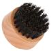 Boar Bristles Beard BrushSmall and Round Wood Beard Brush -Light Weight Black Walnut Wood Beard Brush for Men(1#)