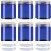 travel pots for cream small pots with lids Pack of 6 100ml Blue Plastic Cream Jars Cosmetic Pots with Clear Lids Containers for Toiletries (Color : Blauw Size : 80ml) 80ml Blauw
