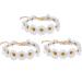 XINGZI 3PCS Fashion Daisy Flower Headband Boho Floral Crown Wreath Headpiece Hair Band Tool Tie Wrap Wreath    For Wedding Festival Beach Scenery Festivals Girls Lady's Seaside Holiday White