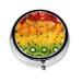 Fresh Fruitround Pill Box 3 Compartment Round Pill Box Organizer Portable Travel Pill Box for Traveling.