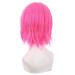 MapofBeauty Neon Pink Short Straight Fiber Wig - 12 Inch Side Bangs Cosplay Wig for Stunning Looks - Buy Online on GoSupps.com