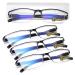 LUFF 4Pcs Anti-Blue Ray Reading Glasses Portable Ultralight Readers 2.25X Black