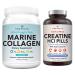 AMANDEAN Premium Creatine HCl & Marine Collagen Bundle. USA-Made CON-CRET. 7X Concentrated. Wild-Caught Hydrolyzed Fish Collagen Protein. Anti-Aging. Support Recovery & Lean Muscle. Healthy Skin