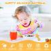 Vicloon Baby Fork and Spoon Set - 4Pcs Silicone Self Feeding Utensil for Easy Grip | Toddler Cutlery Kit for Infant & Children | First Led Training & Weaning Spoons - Apricot Yellow - Buy Online on GoSupps.com