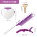17-Piece Coldairsoap Hair Parting Tools Set with Ring Combs and Clips - Purple - Buy Online on GoSupps.com