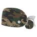 2 Pack Bouffant Caps Pink Camouflage Pattern Ponytail Scrub Cap with Buttons Adjustable Working Hats Color 4
