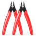BOENFU Cable Tie Flush Cutter Small Wire Cutters 2 Pack 5 Inch Precision Wire Clippers Hobby Snips Side Cutting Pliers for Jewelry Making Electronics Red Red ( 2 Pack )