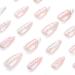 24 Pcs Medium Almond Press-On Nails - Nude & Glitter Full Cover Fake Nails | Glossy 5D Acrylic French Nails for Women & Girls - Buy Online on GoSupps.com