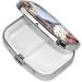 Paris Eiffel Tower Flower Print Small Pill Case | 2 Compartment Travel Pill Organizer | Cute Pill Box for Purse & Gifts - Buy Online on GoSupps.com