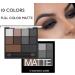 Matte Eyeshadow Palette - 10 Intense Eye Shadow Shades for Smokey Makeup Look - Pressed Pigments with Dual-Ended Brush - Women/Girls (Matte 02) - Buy Online on GoSupps.com