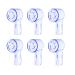 BSGB 6PCS Plastic Travel Electric Toothbrush Heads Cover Protective Cap Case for Oral-B Electric Replacement Tooth Brush Keep Germ Dust Away (Round3-Blue)