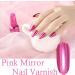 Metal Nail Polish Mirror Nail Varnish Pink Metallic Nail Polish Quick Drying Long Lasting Metallic Effect Nail Art Polish Non-Peelable Mirror Nail Polish No Need Cure - Buy Online on GoSupps.com
