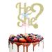 He or She Cake Topper Gold Glitter Gender Reveal Topper with Pink Blue Bows for Baby Shower Gender Reveal Party Decorations by Topfunyy