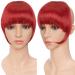 SEGO Clip-in Pony Hairpiece Extensions - Realistic Dark Red Fringe Bangs One Piece Front Hair Extension - Buy Online on GoSupps.com