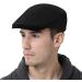 WETOO Men's Flat Cap Gatsby Newsboy Lvy Irish Hats Driving Cabbie Hunting Cap A1-cotton-black