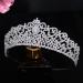 Jorsnovs 5A Zircon Heart Wedding Bridal Tiara Crown - CZ Pageant Queen Hair Jewelry in Silver - Buy Online on GoSupps.com