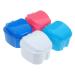 Lurrose 4 pieces of prosthesis box with filter layer Storage box for artificial teeth soaking tanks for prostheses Flat tooth holder Travel prosthetic case PP Major brush box Miss