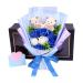Soap Flower Bouquet Scented Ornament Decorative Floral Arrangement Valentines Day Decor for Indoor Outdoor Students Women Men Blue