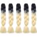 Buy Braids Extensions - Kanekalon Crochet Hair 5pcs 60cm Colorful Black & Light Blonde - Shop Quality Synthetic Hair for International Shipping! - Buy Online on GoSupps.com