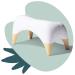 TUSHY Ottoman: A Premium Toilet Stool for The Bathroom, Modern Sleek Design | Squatting Position Helps Improve Bowel Health & Relieve Constipation w/ Posture Better for Pooping | 9" Tall, White/Bamboo