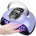 168W UV LED Nail Lamp,Gel Nail Light for Nail Polish,UV Dryer Machine with 4 Timer Setting Professional Salon Curing Lamp with Protable Handle Digital Display,Auto Sensor Fingernail and Toenail Blue