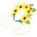 HONMEET Garland Headband Boho Decor Flower Headband 70s Flower Crown 70s Headband Decorative Headband Bohemian Headband Sunflower Hair Accessories Sunflower Crown Flower Crown Women Fabric