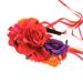 Floral Fall Day of the Dead Flower Crown Headband Rose Mexican Headpiece (Red Purple) - Buy Online on GoSupps.com