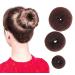 3Pcs brown hair bun donut maker ring style hair knot maker chignon donut rolls donut hairformer updo hairstyling accessories tool for women and girls (3 sizes)