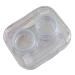 Contact lens container with twist-free lid clear for simple visibility transparently cute loop design open color full blue unit size