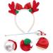 Beaupretty 1 set fabric red plastic Antler Xmas Hairbands Christmas Headbands Xmas Accessories Xmas Antler Headwear - Buy Online on GoSupps.com