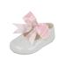 EARLY DAYS Baypods Baby Girls Shoes Soft Soled Pre Walker Shoes Diamante Bow Soft Faux Leather Baby Shoes Made in England 3 UK Child White Pink