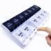 MOLN HYMY Weekly Pill Box Organizer 7 Day 2 Times a Day, AM PM Pill Case Twice Daily, Large Medicine Pill Containers to Hold Medication, Vitamins, Supplements (White+Black)