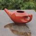 Handcrafted Ceramic Neti Pot Sinus Cleaner 225ml - Brown - Dishwasher Safe - Buy Online on GoSupps.com